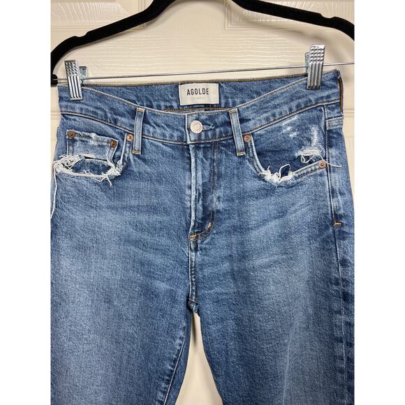AGOLDE Toni Straight Leg Ankle Denim Jeans Distressing Women's size 26 - Picture 2 of 9